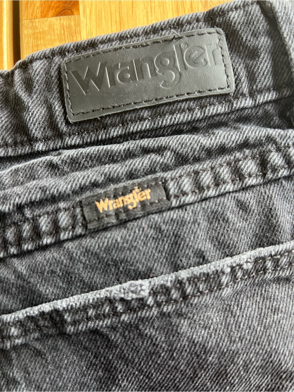 Wrangler High Rise Vintage Black Distressed Denim Shorts Size 4 - Picture 5 of 9